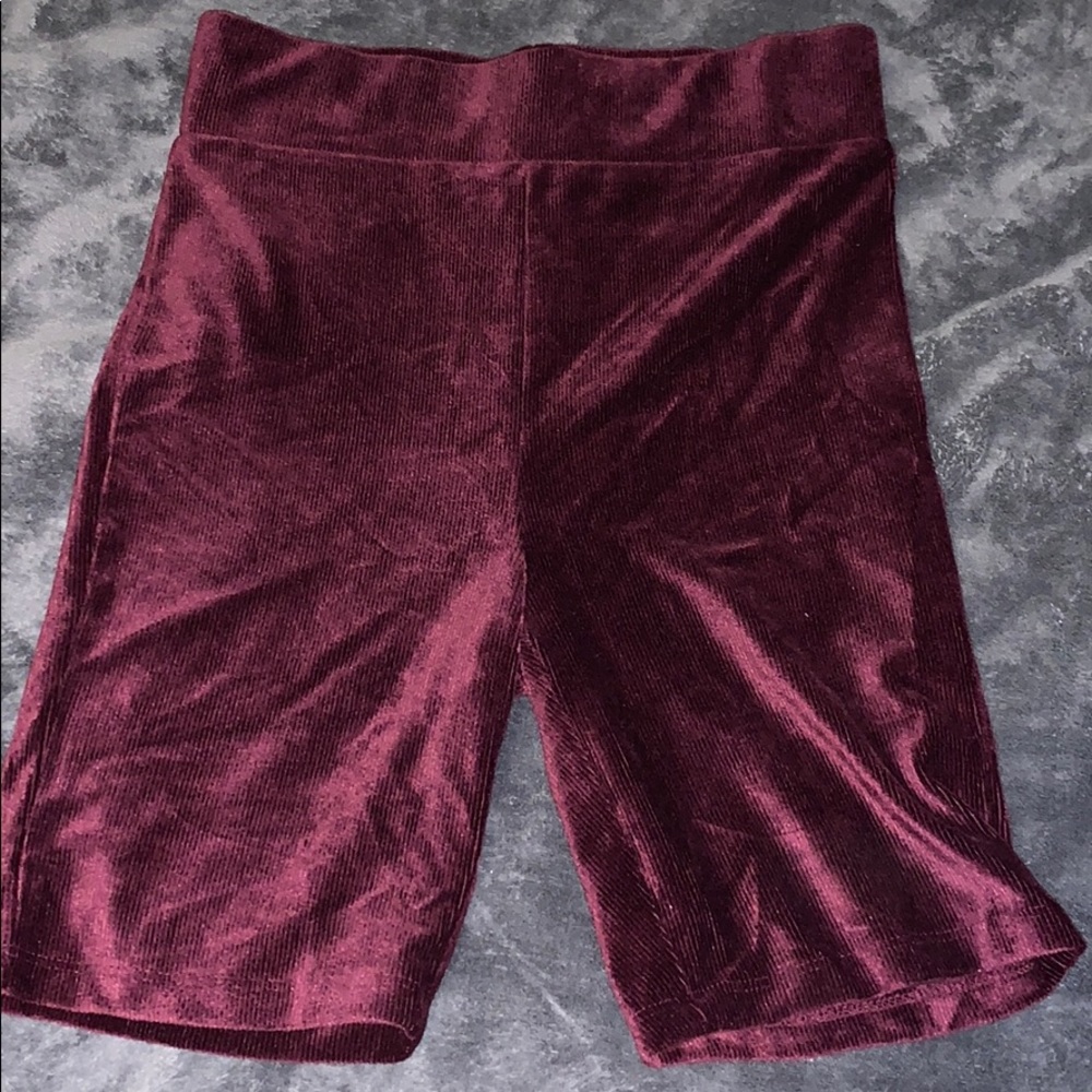 Velvet biker shorts